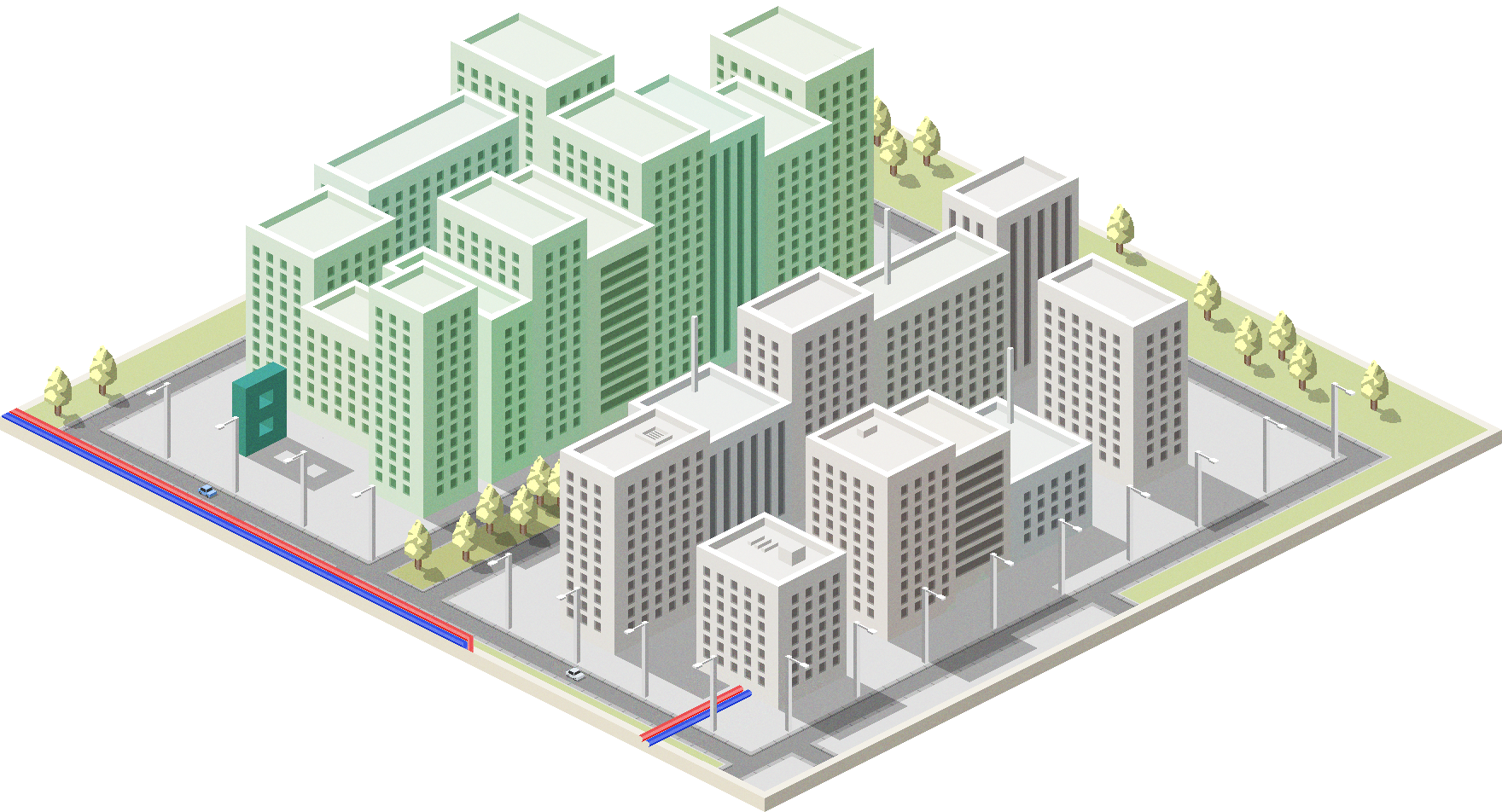 Apartments heat network