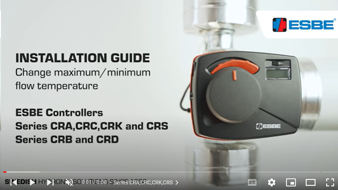 Change max min flow temperature ESBE CRx