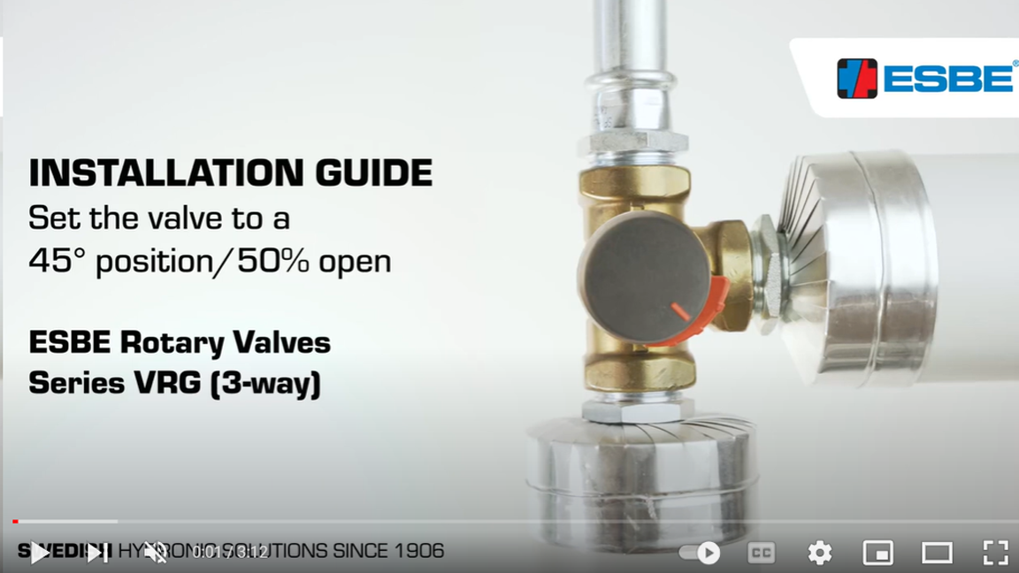 ESBE Rotary V 45 position 50% open Thumbnail