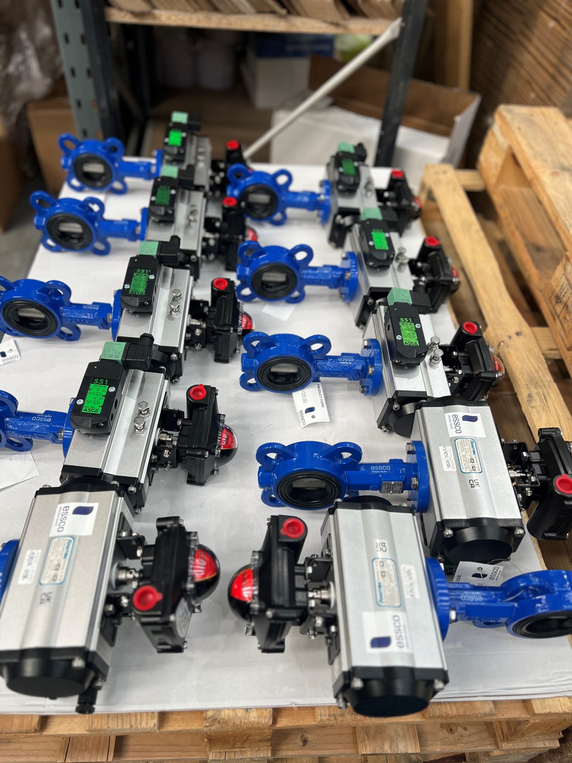 Actuated butterfly valve packages