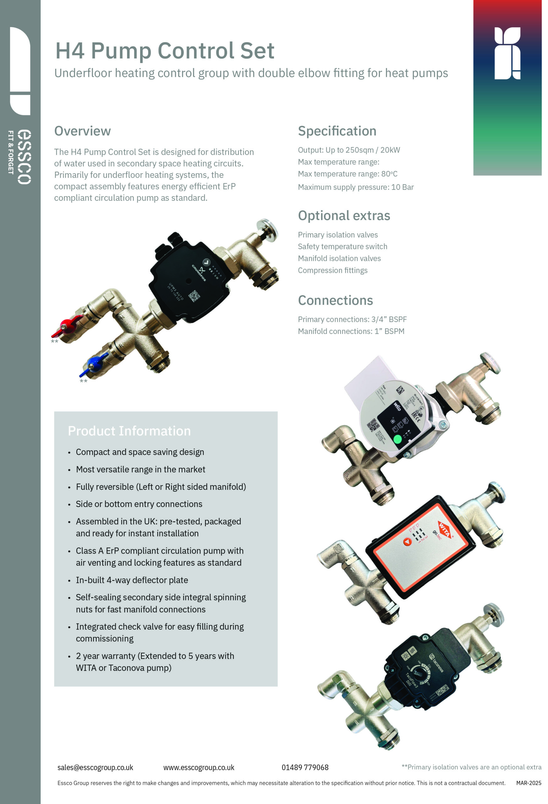 H4 UFH Pump Pack Data Sheet